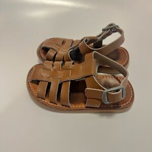 Freshly Picked Brown Leather Kids Sandals